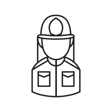 Fireman flat icon, vector illustration clipart