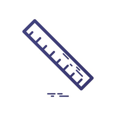 Düz biçimli cetvel simgesi beyaz arkaplanda izole edildi. hamilelik sembolü çizimi