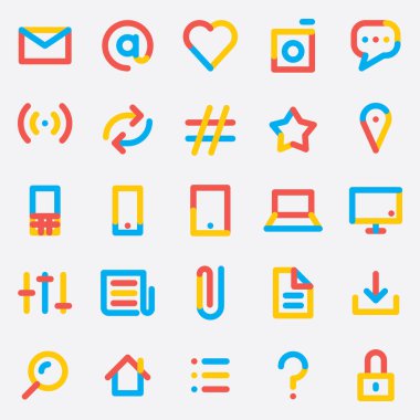 Web ve mobil için vektör simgeleri kümesi