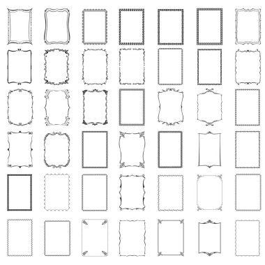 Çeşitli çerçeveler, biçimlendirilmiş vektör illüstrasyonu