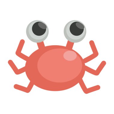 Yengeç yassı simgesi, vektör çizimi