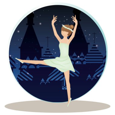 Bale dansçısı düz ikon, vektör illüstrasyonu