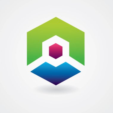 Altıgen logo tasarım şablonu. vektör illüstrasyonu