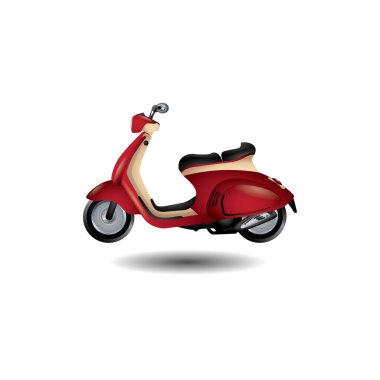 Beyaz arkaplanda scooter