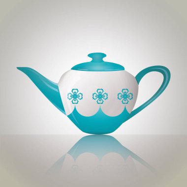 Çaydanlık ve çay fincanının vektör çizimi
