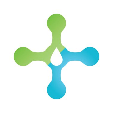 Tıbbi bakım için bir logo tasarım şablonunun vektör çizimi