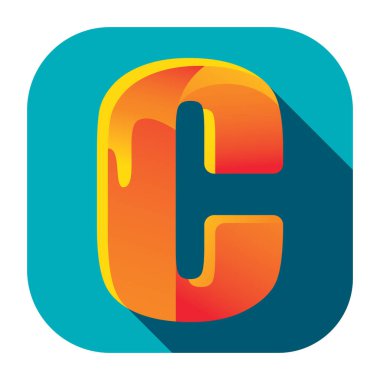 Alfabe C, vektör illüstrasyonu