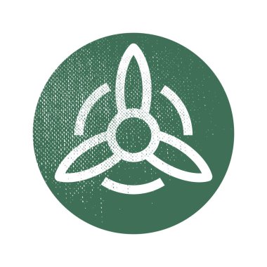 Rüzgar türbini düz simgesi, vektör illüstrasyonu