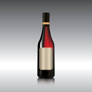 Şarap şişesi, vektör illüstrasyon