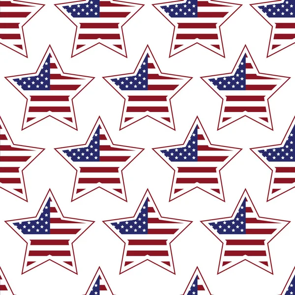 Padrão Sem Costura Com Bandeira Americana Ilustração Vetorial — Vetor de Stock