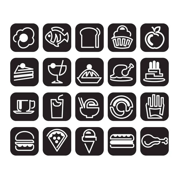 Ikony Żywności Stylizowane Wektor Ilustracji — Wektor stockowy