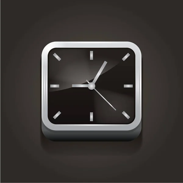 Icono Del Reloj Sobre Fondo Negro — Vector de stock