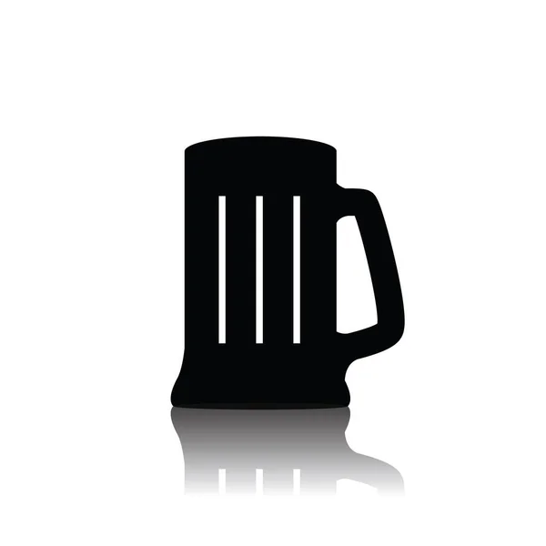 Beer Mug Flat Icon Vector Illustration — Stock Vector