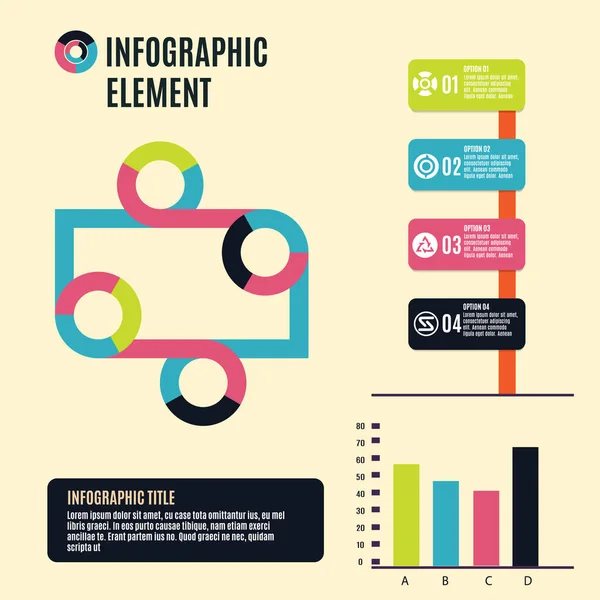 Illustrazione Elementi Infografici Illustrazione Vettoriale Stilizzata — Vettoriale Stock