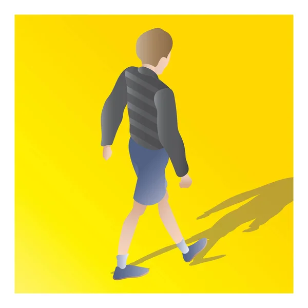 Διανυσματική Απεικόνιση Ενός Άνδρα Ένα Κίτρινο Πουκάμισο Ένα Πανό — Διανυσματικό Αρχείο