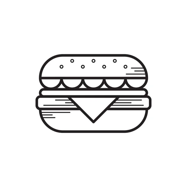 Één Hamburger Vectorillustratie — Stockvector