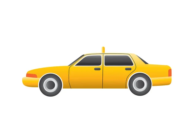 Coche Amarillo Sobre Fondo Blanco — Vector de stock