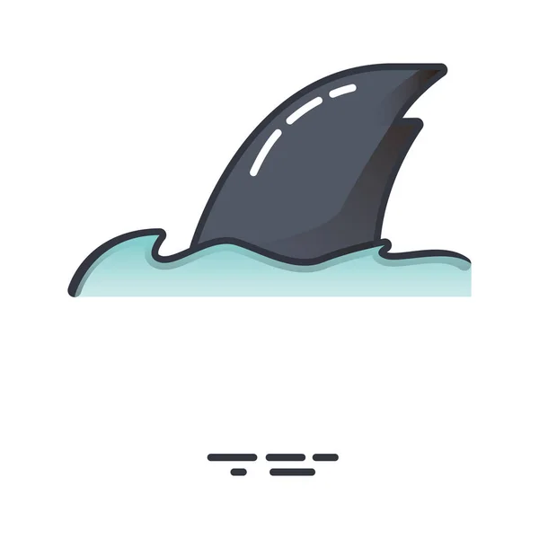 Акула Плоска Іконка Векторна Ілюстрація — стоковий вектор
