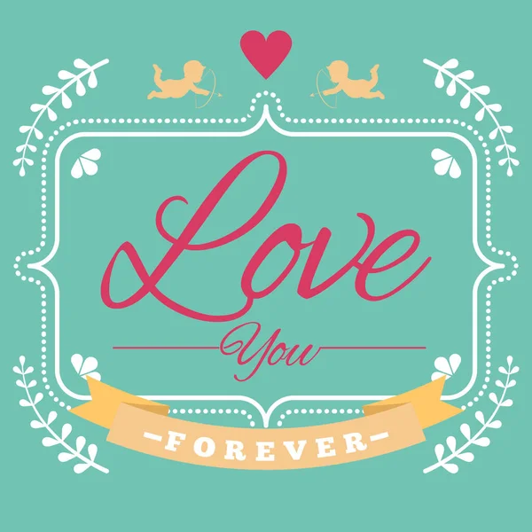 Vector Image Valentine Card Text — Stock Vector