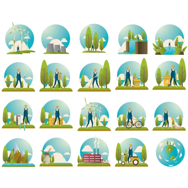 Set Van Cartoon Iconen Vector Illustratie — Stockvector