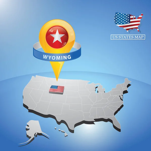 Wyoming Tillstånd Kartan Över Usa — Stock vektor