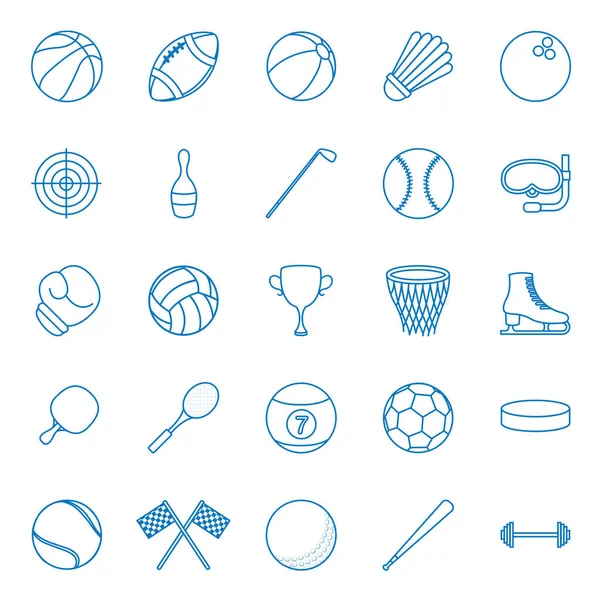 Conjunto Iconos Deportivos Ilustración Ilustración Vectorial Estilizada — Vector de stock