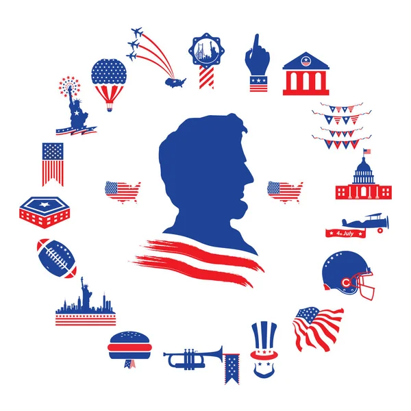 Usa Ontwerp Witte Achtergrond Vector Illustratie — Stockvector