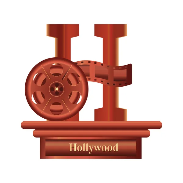 Hollywood Film Reel Design Vector Illustration — Stock Vector