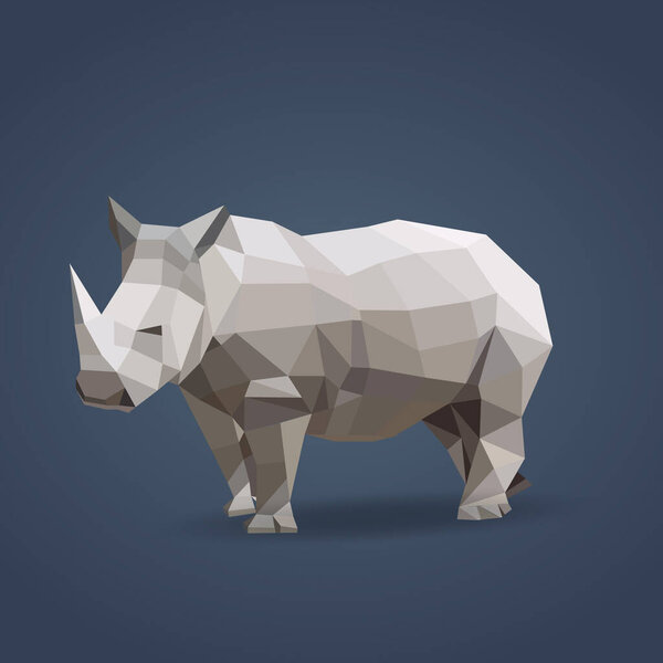 Rhinoceros  flat icon, vector illustration