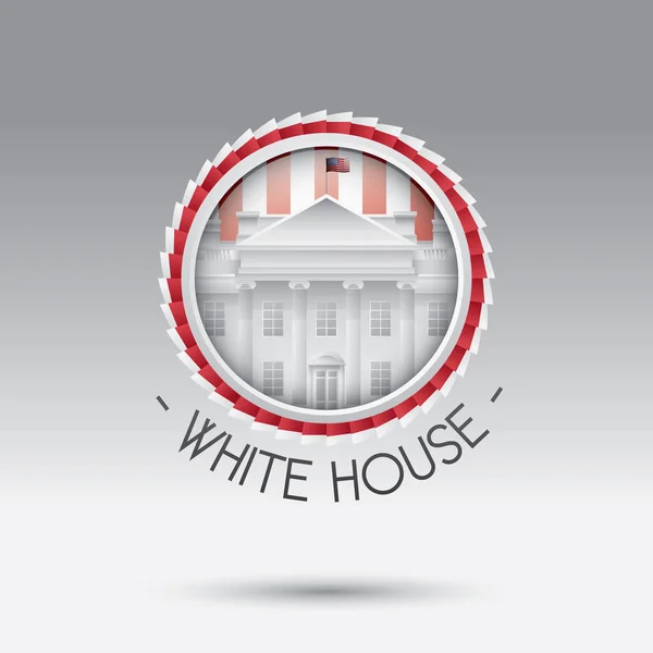 Étiquette Maison Blanche Icône Plate Illustration Vectorielle — Image vectorielle