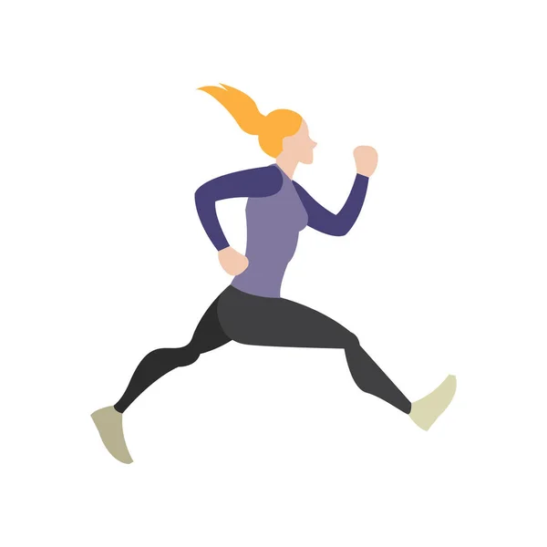 Žena Běžící Stylizované Vektorové Ilustrace — Stockový vektor