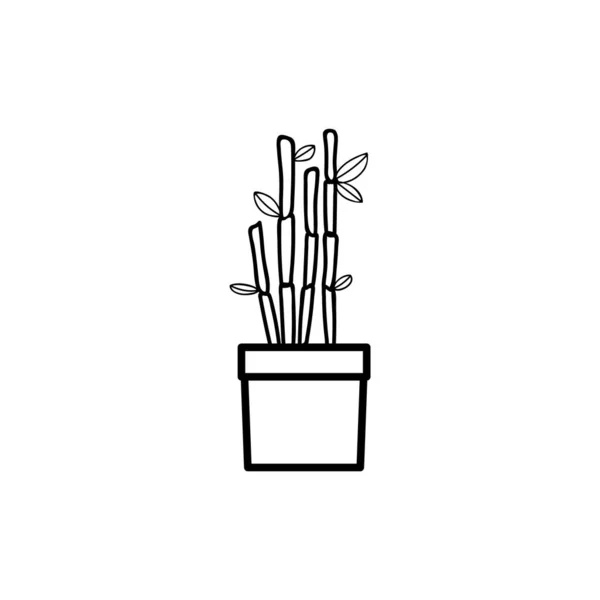 Ikona Rostliny Černém Stylu Izolované Bílém Pozadí Vektorová Ilustrace Symbolu — Stockový vektor