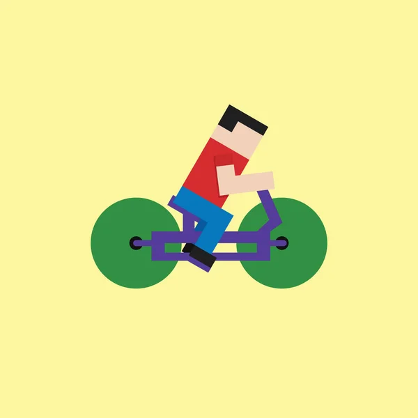 Man Cycling Stylizované Vektorové Ilustrace — Stockový vektor