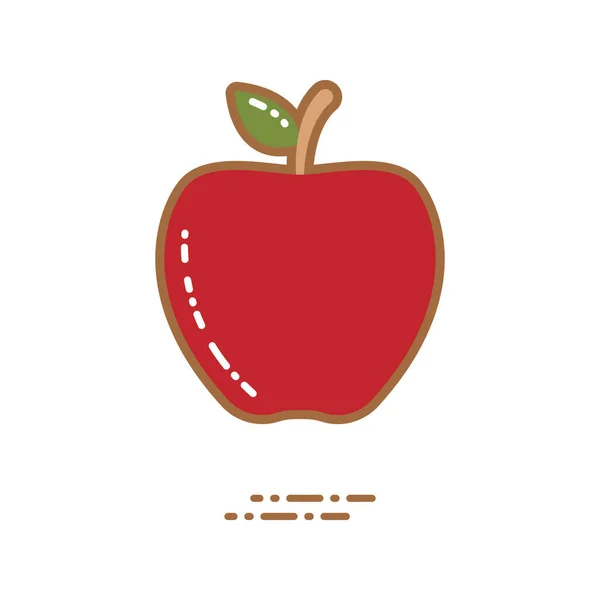 Roter Apfel Flaches Symbol Vektorabbildung — Stockvektor