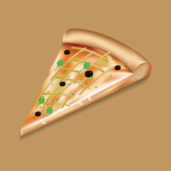 Vektor Illustration Pizza Med Skiva Ost — Stock vektor