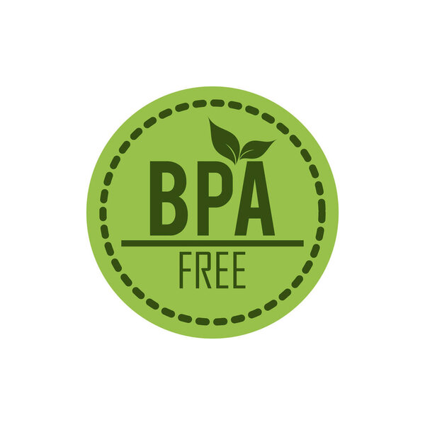 bpa free label flat icon, vector illustration