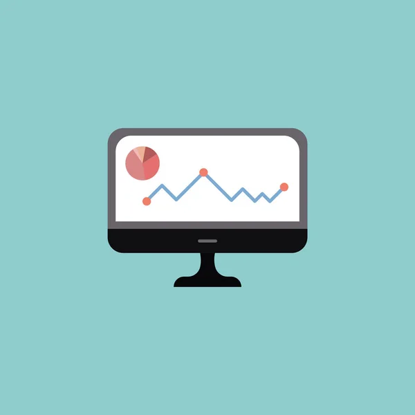 Ícone Gráfico Estilo Plano Fundo Verde — Vetor de Stock