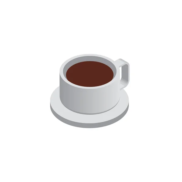 咖啡杯图标 扁平风格 独立于白色背景 矢量说明 — 图库矢量图片