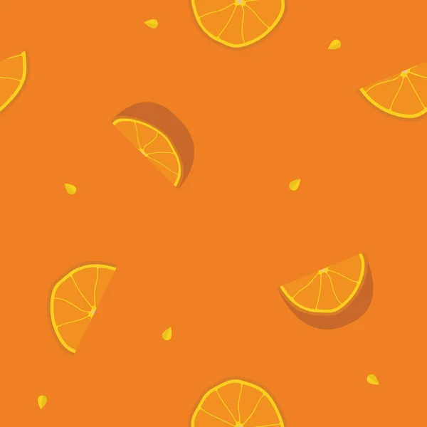 Orangene Früchte Nahtloses Muster — Stockvektor