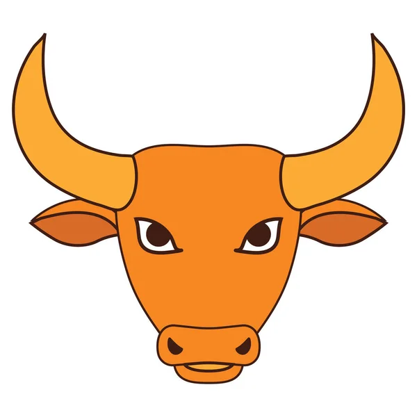 牛头图标 扁平样式 白色背景隔离 — 图库矢量图片