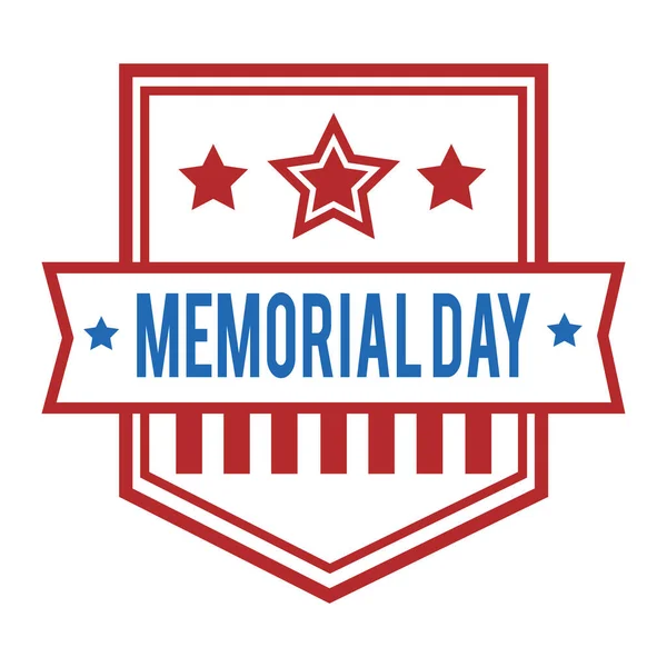 Memorial Day Label Stylized Vector Illustration — Stock Vector