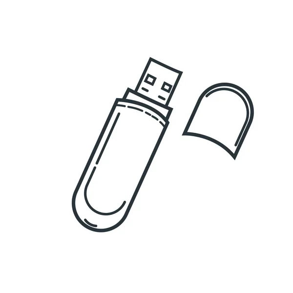 Clé Usb Icône Plate Illustration Vectorielle — Image vectorielle