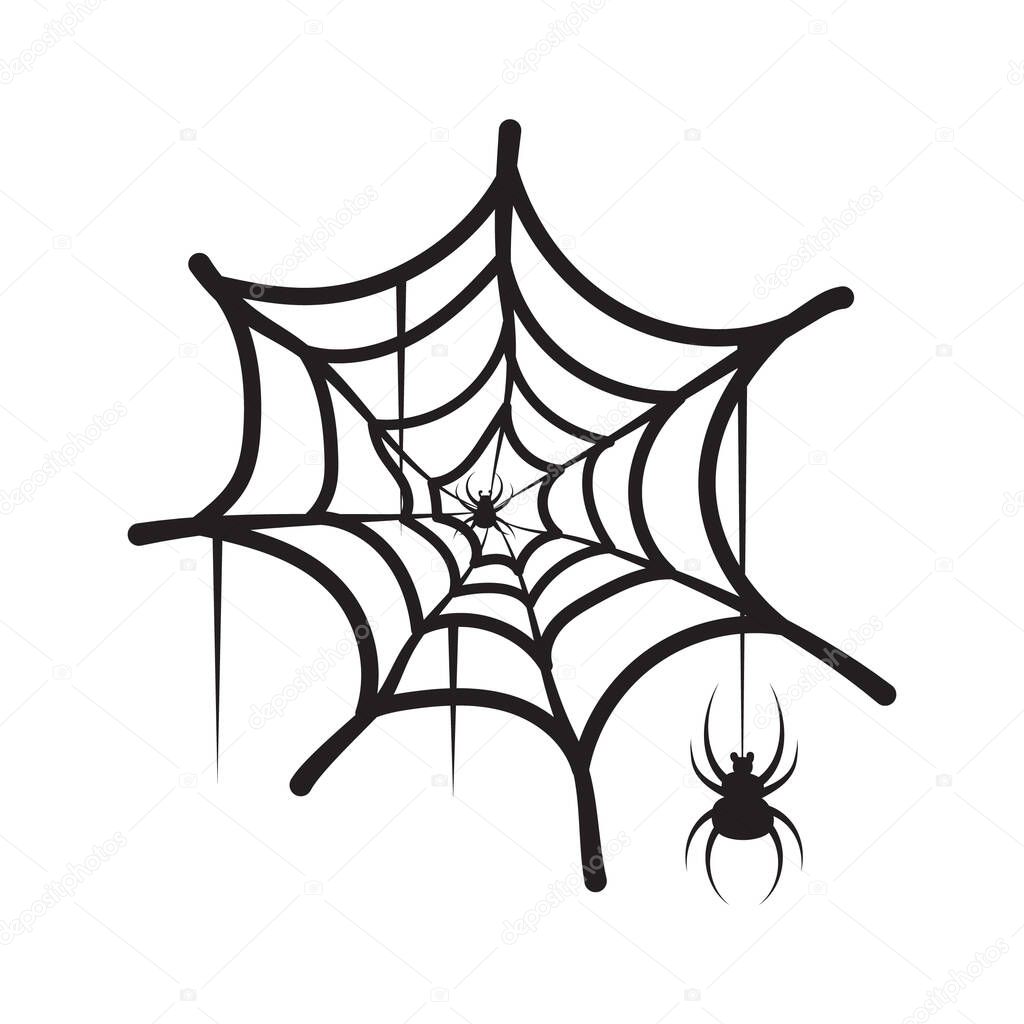Spider web flat icon, vector illustration
