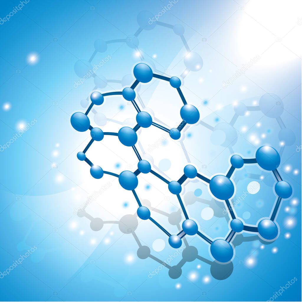 Molecule design, stylized vector illustration