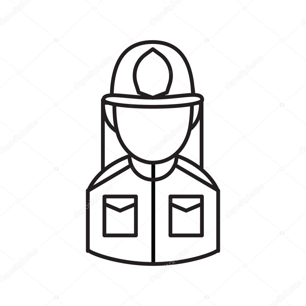Fireman flat icon, vector illustration