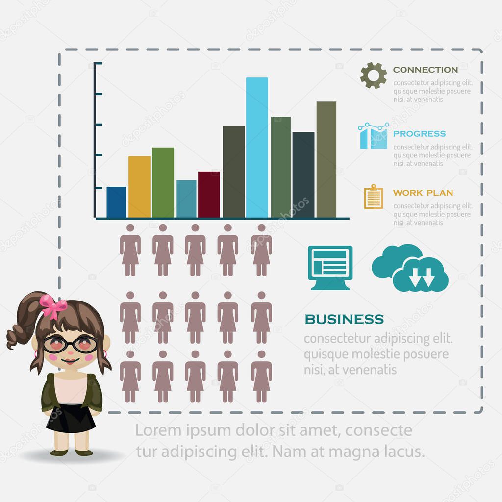 Business info-graphic, design vector illustration