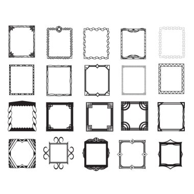 çerçeve vektör illüstrasyon simgesi koleksiyonu 