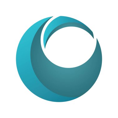 Tek soyut mavi simgenin vektör illüstrasyonu