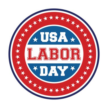 İşçi Bayramı etiketi düz simgesi, vektör illüstrasyonu