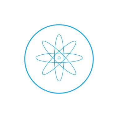 Atomik model düz simge, vektör illüstrasyonu